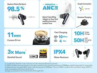 gaming qulaqciq: Yeni Simsiz (Bluetooth) Qulaqcıqlar, Anker, rəng - Qara — 7