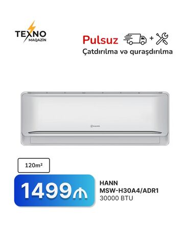 Kondisionerlər: Kondisioner 100-dən çox kv. m, Split sistem, Pulsuz quraşdırılma