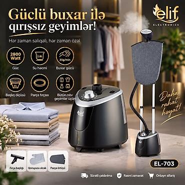 Buxarlı Ütü. 👗 Elif EL-703 Buxarlı Geyim Ütüləyicisi ✨ Qırışsız