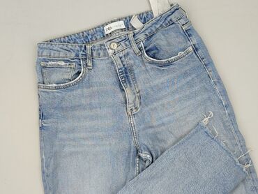 spodnie z zamkiem z boku h m: Zara, Jeans for women, size L (EU 40)
