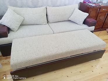 Диваны: Çevrilən divan (yatan funksiyalı) - Materiallar: krem rəngli, xırda — 3