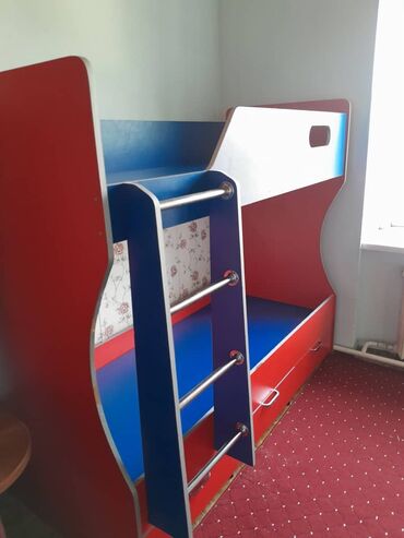 игрушка конь: Балдар үчүн эки ярустуу, ЛДСП, түсү - Кызыл