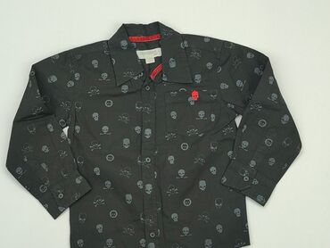 reserved bluzka z długim rękawem: Koszula 5-6 lat, stan - Bardzo dobry, wzór - Print, kolor - Czarny