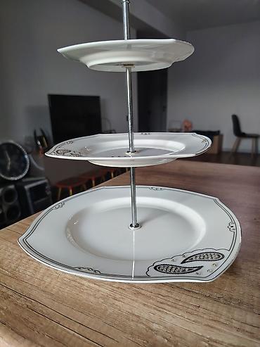 balaca tort: Tort və şiriniyyat qabı, rəng - Ağ, Farfor — 3