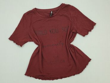 skórzane bordowa spódnice: T-shirt, Cropp, L, stan - Dobry