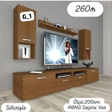 TV stendi və asma dolab dəsti – model G_1 - Ümumi ölçü: 200 sm -