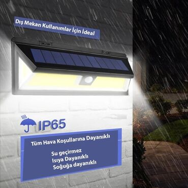 LED lampalar: Günəş ☀️⛅ enerjisi ilə işləyən sensorlu işıq lampa fasad divar önü — 9