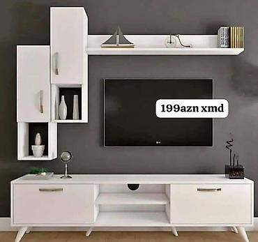 TV altlığı: TV stendi və divar rəf dəsti - Dizayn: Müasir minimal üslub, həm — 3