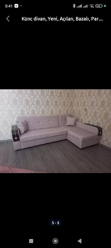 Künc divan – açılan, bazalı model - L‑şəkilli künc divan - Açılan