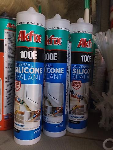 Клей-герметик: Универсальный силиконовый герметик Akfix 100E (акетоксидный) — 1