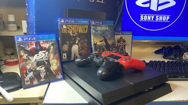 oyun konsolları ps4: PlayStation 4 🇩🇪 Gəlmə Karopka ilə 2 Orginal Pult 4 Disk Hədiyyə