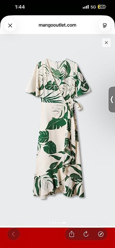 mango çanta: MANGO Tropical Print Wrap Dress – firfırlı, çarpaz bağlamalı midi don — 5