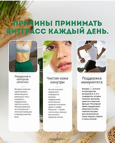 ростки: Витграс Сок из ростков пшеницы (wheatgrass) витграс (чистый). - — 6