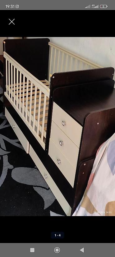 bunk bed: Детская кровать трансформер, Б/у, цвет - Коричневый — 3