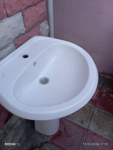 hamam xoncasi: Ayaqüstü keramika əl-üz yuma çanağı (pedestal lavabosu) - Material — 5