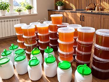 Мёд натуральный, разнотравье/луговой, в пищевых герметичных вёдрах и at lalafo.kg Мёд натуральный, разнотравье/луговой, в пищевых герметичных вёдрах и