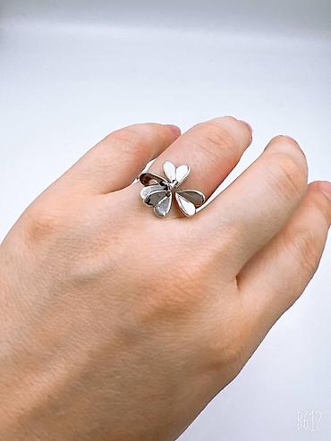 Серебряные кольца: Кольцо, Коктейльное, Проба 925, Женские, Фианит, Новый — 13