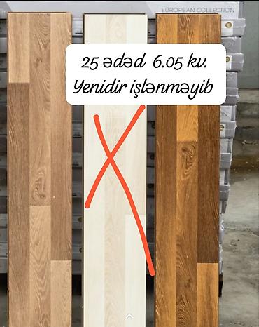 qifil sekilleri: Laminat döşəmə panelləri - Ümumi say: 25 ədəd - Ümumi örtmə sahəsi — 1