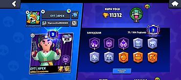 dayə axtariram: Brawl Stars oyunu üçün hesab - Kupa: 11,312 - Savaşçılar: 71/104 - — 2