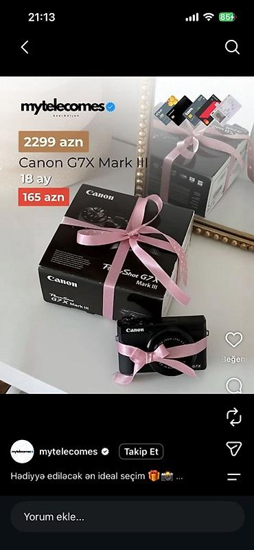 Canon PowerShot G7X Mark III kompakt fotoaparat - 1.0” tipli böyük