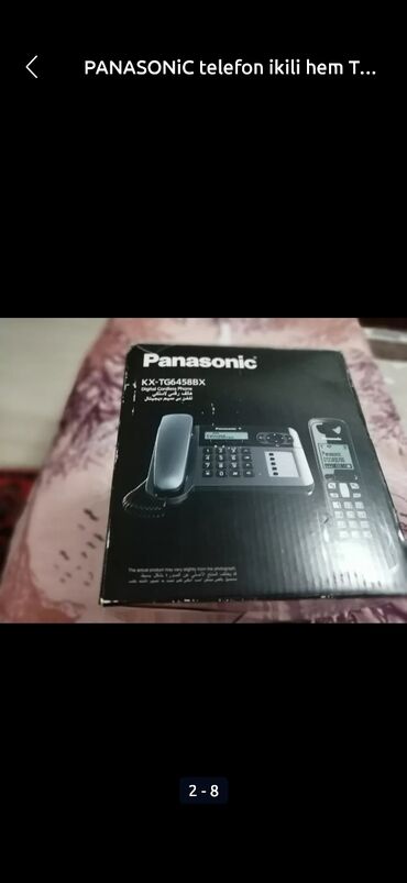 zapcast telefonlar: PANASONiC telefon ikili hem TOKLA hem toksuz isleyir tep teze