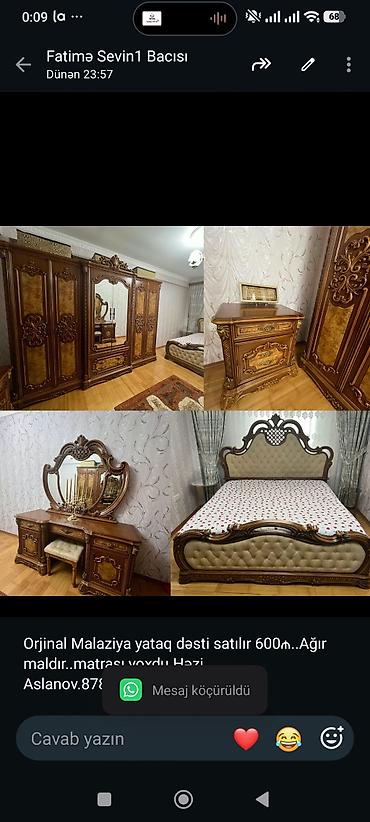 Orjinal Malaziya yataq dəsti satılır 600₼. Ağır maldır. matrası lalafo.az -da Orjinal Malaziya yataq dəsti satılır 600₼. Ağır maldır. matrası
