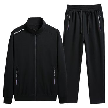 зимние спортивные костюмы мужские: Спортивный костюм 4XL (EU 48), цвет - Черный