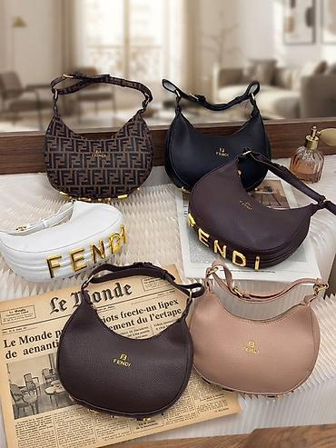 qizil qablari: Fendi üslubunda aypara formalı çiyin çantaları - Dizayn: Zərif aypara — 3