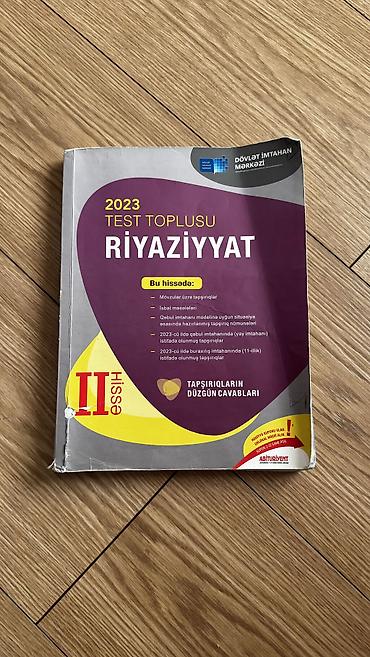 Kitablar və jurnallar: “Riyaziyyat – 2023 Test Toplusu”, II hissə - Nəşr: Dövlət İmtahan — 1