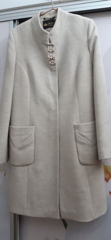 чёрное пальто с меховым воротником: Пальто, L (EU 40)