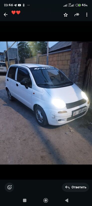 лабой матиз: Daewoo Matiz: 1998 г., 0.8 л, Механика, Бензин