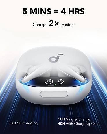 qulağcıq: Yeni Simsiz (Bluetooth) Qulaqcıqlar, Anker, rəng - Ağ — 5