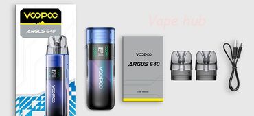 Qəlyan, vayp və aksesuarları: VOOPOO ARGUS E40 pod sistemi,👉Bağli Salafan Qutuda +30ml.salt,və ya — 5