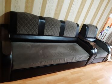 диван раскладушка: Диван-кровать, цвет - Серый, Б/у