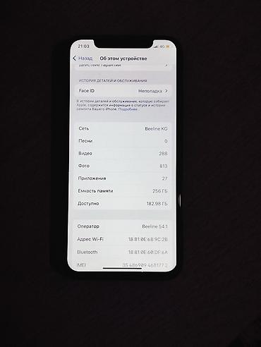 Мобильные телефоны: IPhone X, Б/у, 256 ГБ, Черный, Зарядное устройство, Чехол, 100 % — 4