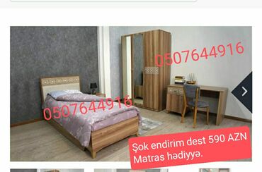 Yataq otağı dəstləri: İkinəfərlik çarpayı, Dolab, Termo, Azərbaycan, Yeni — 5