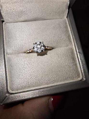 Prstenje: Zlatni verenički prsten sa dijamantima – floralni klaster ukupno — 4