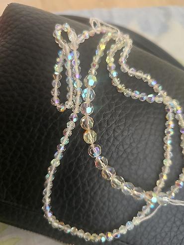 Şüşə kristal muncuq boyunbağı - Material: şəffaf, fasetlü şüşə