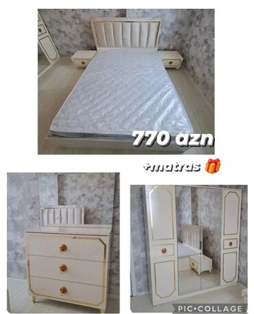 Yataq otağı dəstləri: 2 təknəfərlik çarpayı, Tumba, Dolab, 2 tumba, Azərbaycan, Yeni — 23