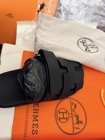 босоножки черные: Сандалии Hermès Oran, цвет черный. Продаю черные шлепанцы Hermes — 3