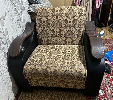 продам кресло кровать: Кресло керебет, Бир кишилик, түсү - Саргыч боз