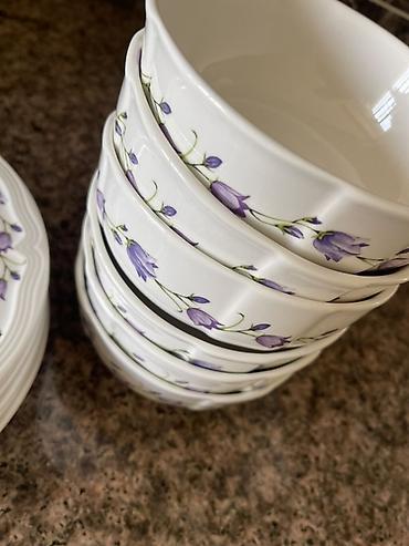 dish sets: Набор столовой посуды из фарфора/керамики с нежным сиренево‑фиолетовым — 2