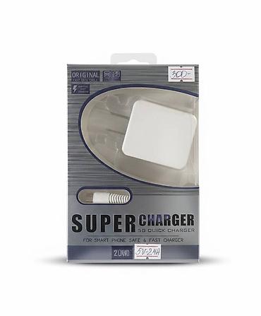 Зарядка с двумя USB 5V-2.4A. Вилка USA. Кабель micro USB длиной 1м в