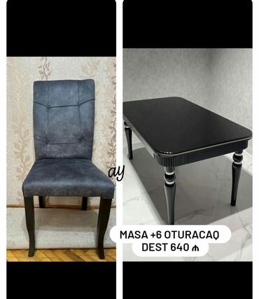 işlənmiş stol stul dəsti sumqayit: Для гостиной, Новый, Раскладной, Прямоугольный стол, 6 стульев