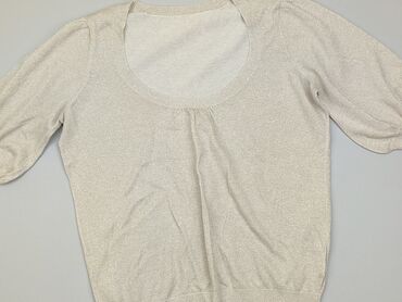 beżowa bluzki krótki rękaw: Блуза жіноча, L, стан - Дуже гарний