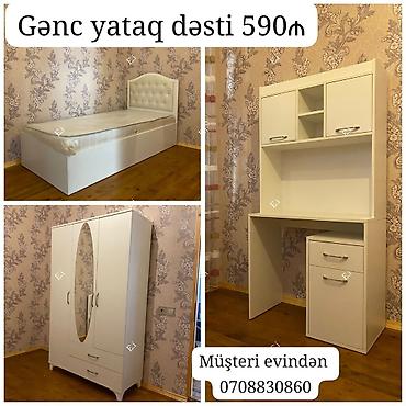 Gənc yataq dəsti – 590₼ Dəst tərkibi: - Tək nəfərlik çarpayı: yumşaq