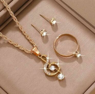 privezak za kofer: Set: Necklace, Earrings, Material: Cubic zirconia