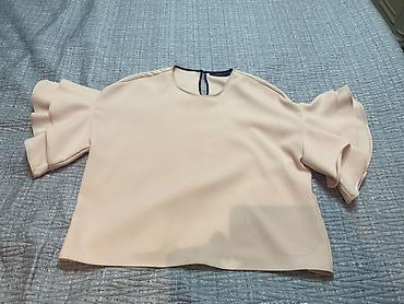 bluz: Zara Woman qadın bluzası - Rəng: açıq şaftalı/nyud - Modell: qısa — 1