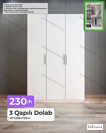 Mebel: 3 qapılı geyim dolabı - Ölçülər: 47 × 200 × 120 sm - Material: 18 mm — 1