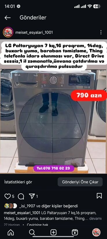 Paltaryuyan maşınlar: Paltaryuyan Anbardan satiş.Qimətlər aşagida qeyd olunub.Ünvana — 75